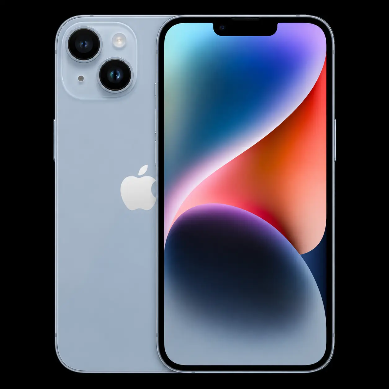 iPhone 14 sur fond noir – réparation chez MrTechRepair à Fribourg