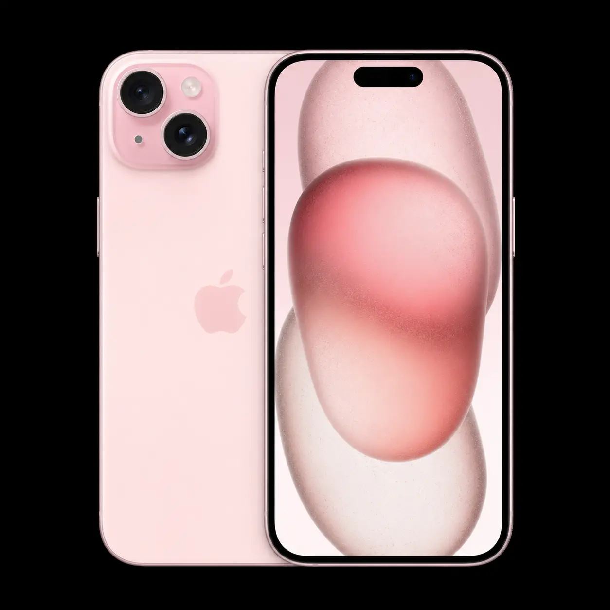 iPhone 15 sur fond noir – réparation chez MrTechRepair à Fribourg