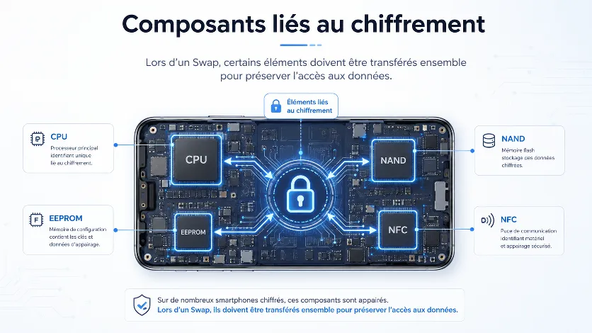 Transfert des composants de chiffrement pour la récupération de données